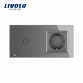 Livolo Prise murale standard 110 ~ 250V 16A avec interrupteur de lumière VL-C701-15 / VL-C7C1EU-15